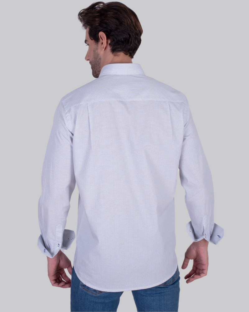 Camisa algodón estampada con bolsillo y cuello botón | La Española