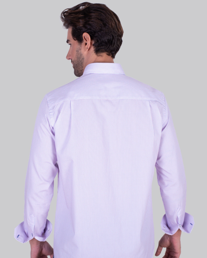 Camisa algodón estampada con bolsillo y cuello botón | La Española