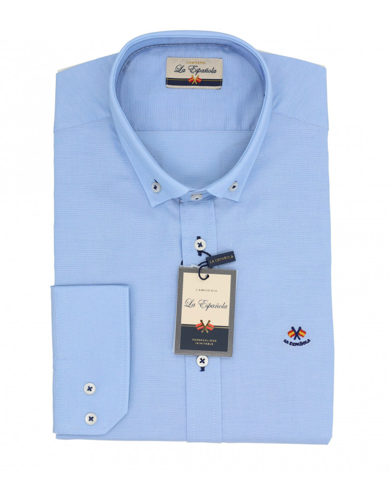 Camisa semientallada tejido oxford | La Española