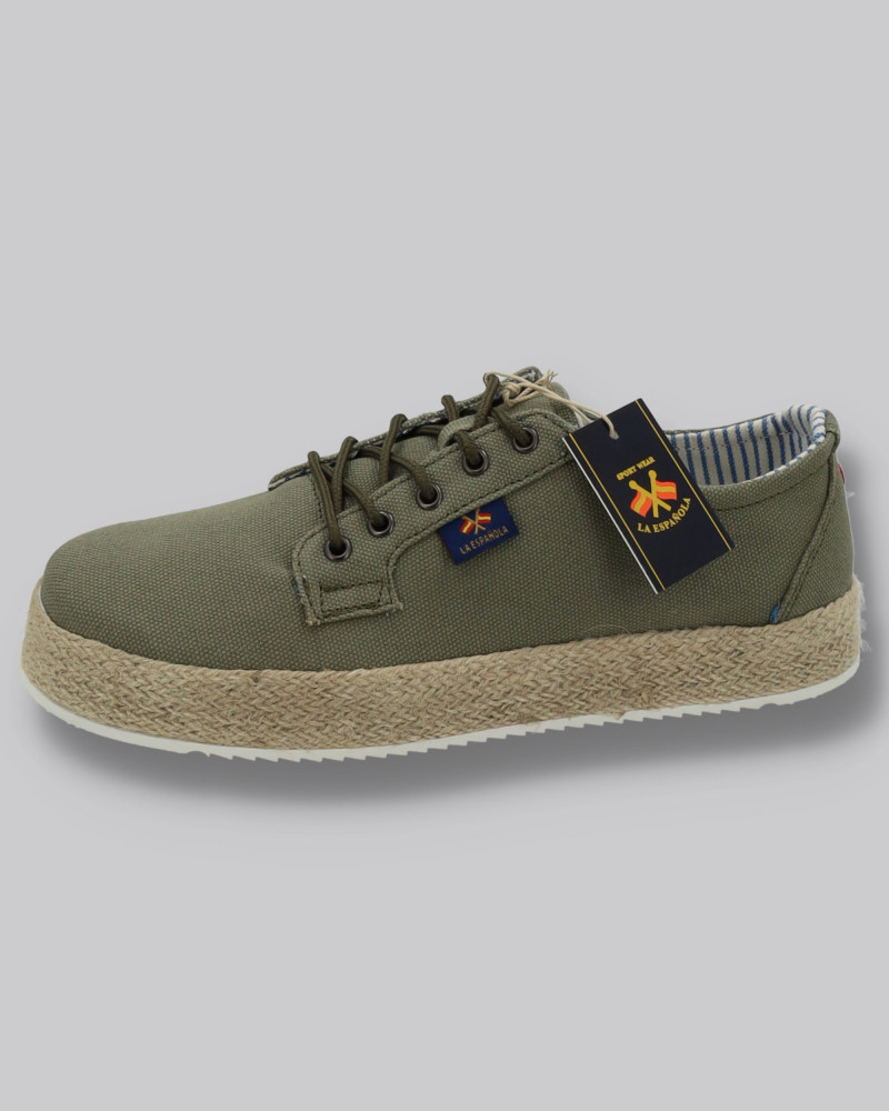 copy of copy of copy of Zapato lona con cordones y suela goma