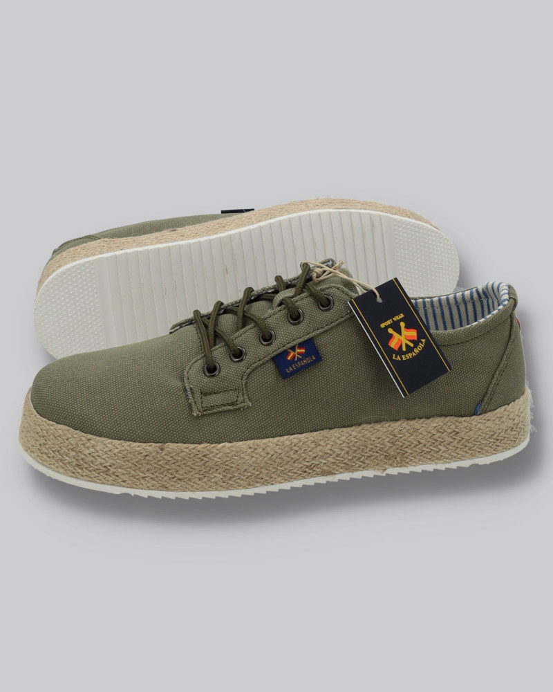 Zapato lona con cordones y suela yute | La española