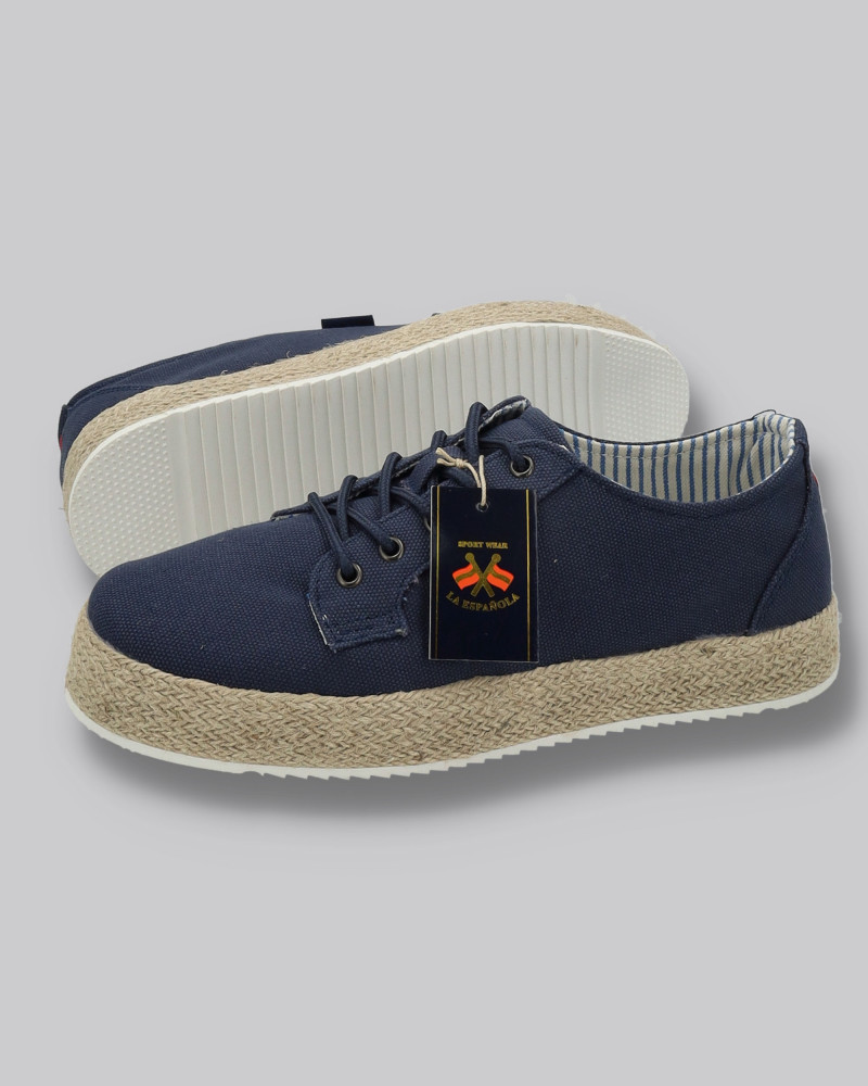 Zapato lona con cordones y suela yute | La española
