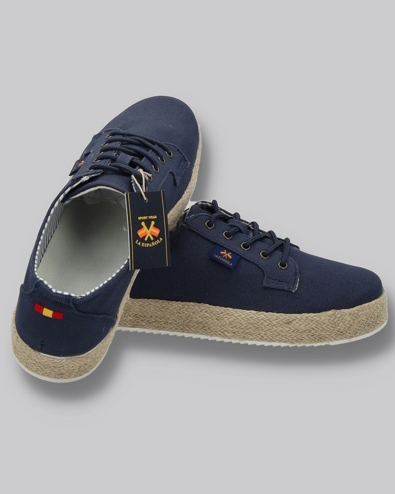 Zapato lona con cordones y suela yute | La española