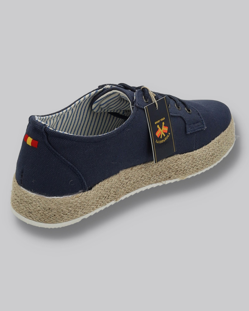 Zapato lona con cordones y suela yute | La española