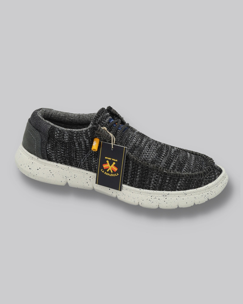 Zapato lona con cordones y suela goma | La española