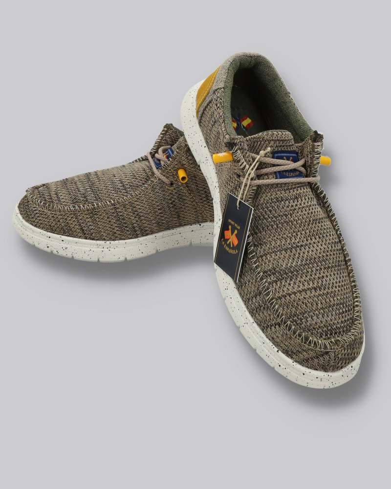 Zapato lona con cordones y suela goma | La española