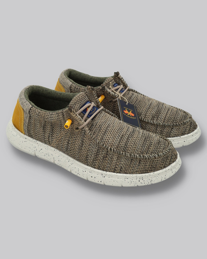 Zapato lona con cordones y suela goma | La española
