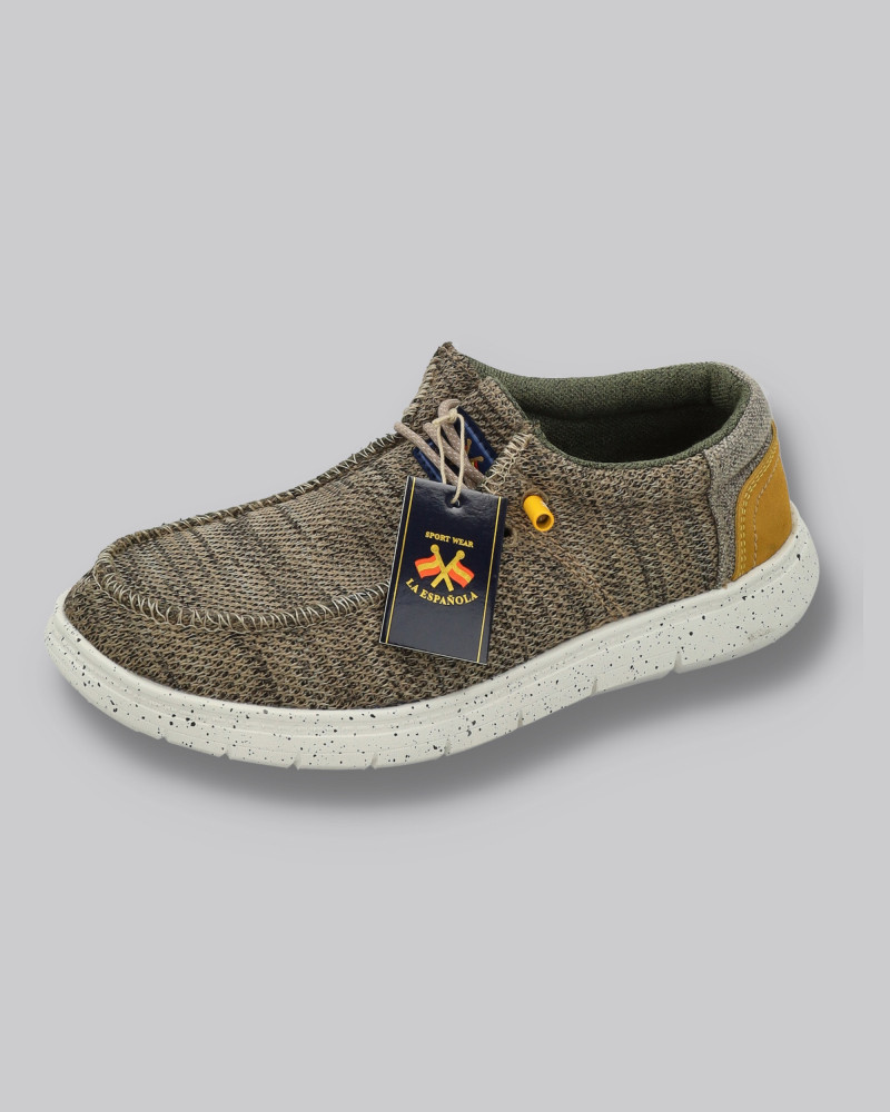 Zapato lona con cordones y suela goma | La española