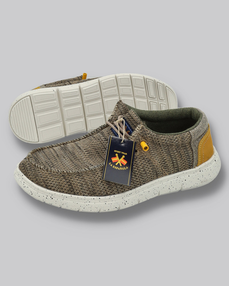 Zapato lona con cordones y suela goma | La española