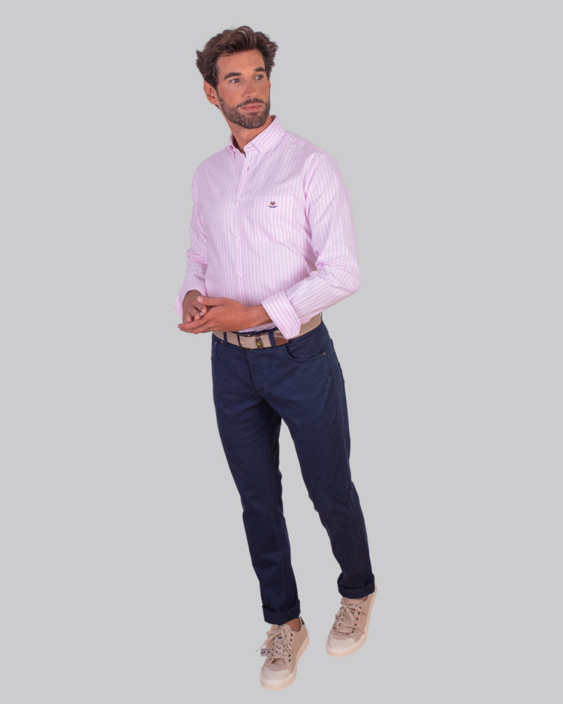 Camisa regular tejido Oxford con bolsillo | Camisería La Española