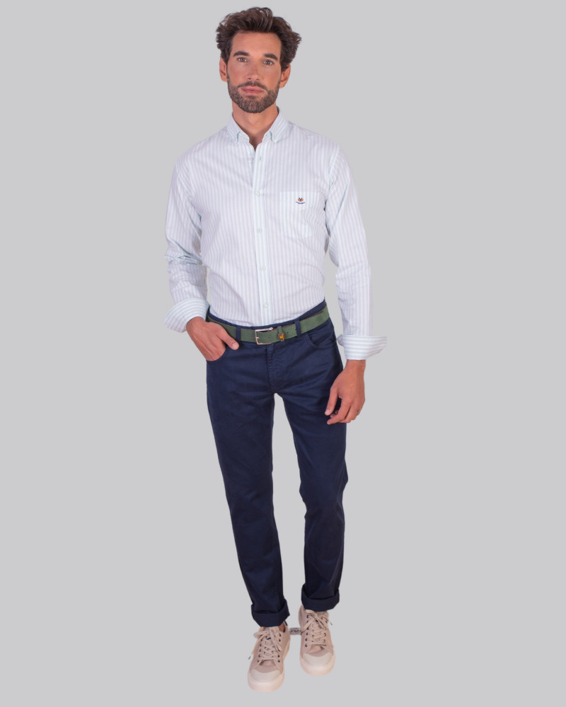 Camisa regular tejido Oxford con bolsillo | Camisería La Española