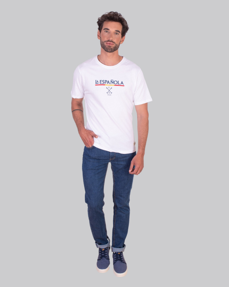 Camiseta manga corta con estampada pecho | La Española
