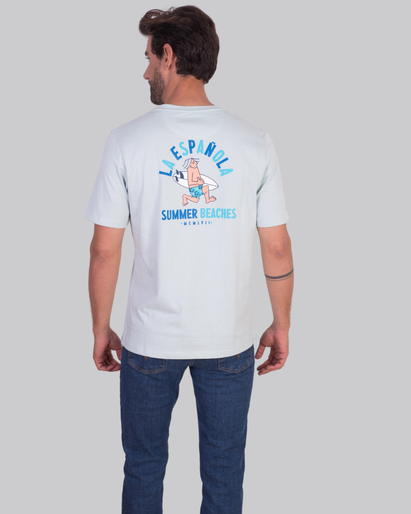 Camiseta manga corta estampado pecho y espalda | La Española