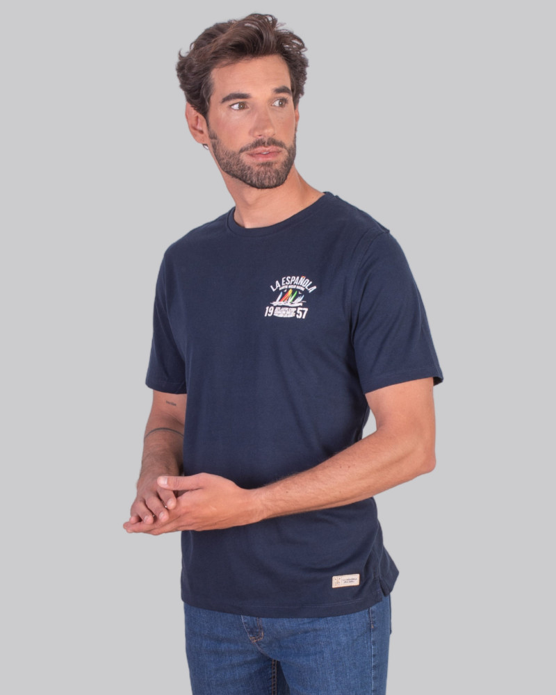 Camiseta manga corta estampado pecho y espalda | La Española