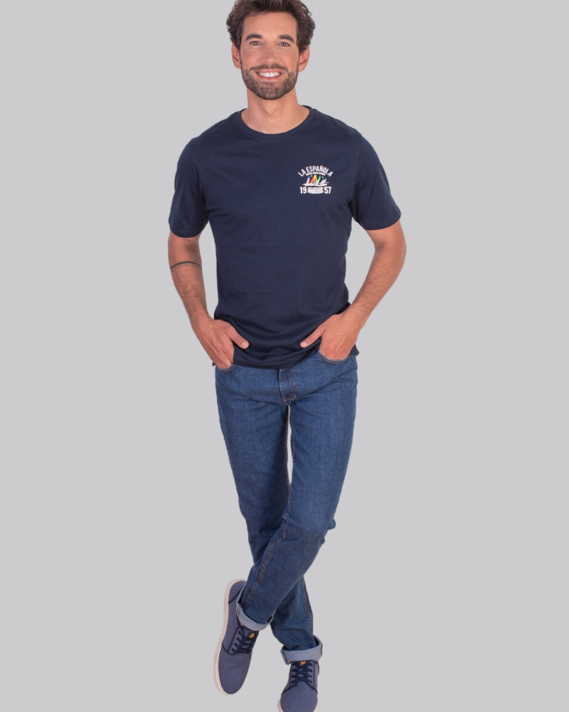 Camiseta manga corta estampado pecho y espalda | La Española