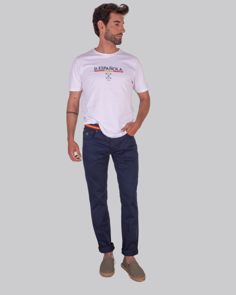 Pantalón 5 bolsillos sarga tintado para hombre | La Española