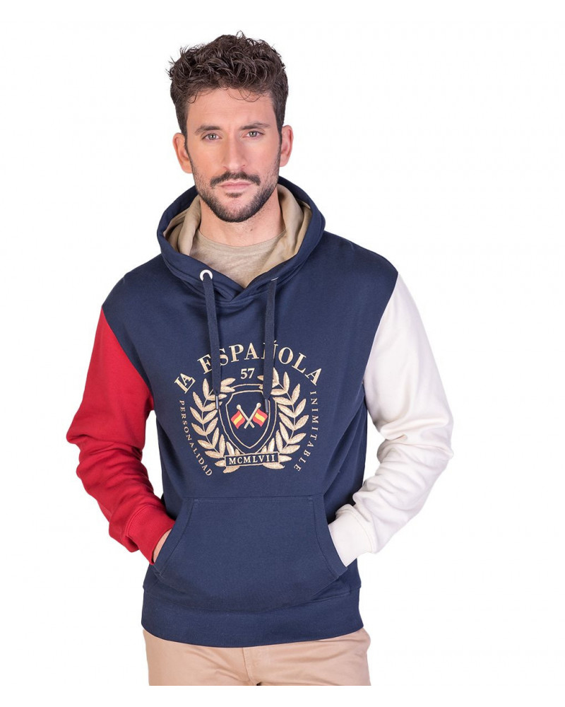 Sudadera capucha con logo bordado hombre | La Española