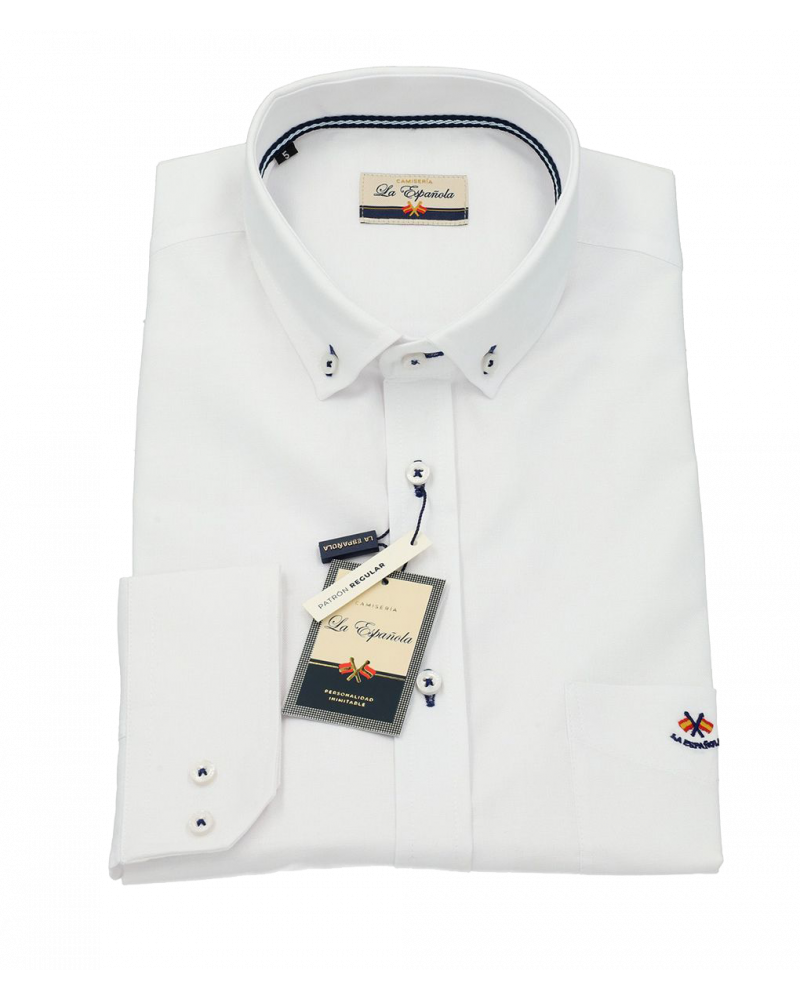 Camisa regular tejido oxford con bolsillo | La Española
