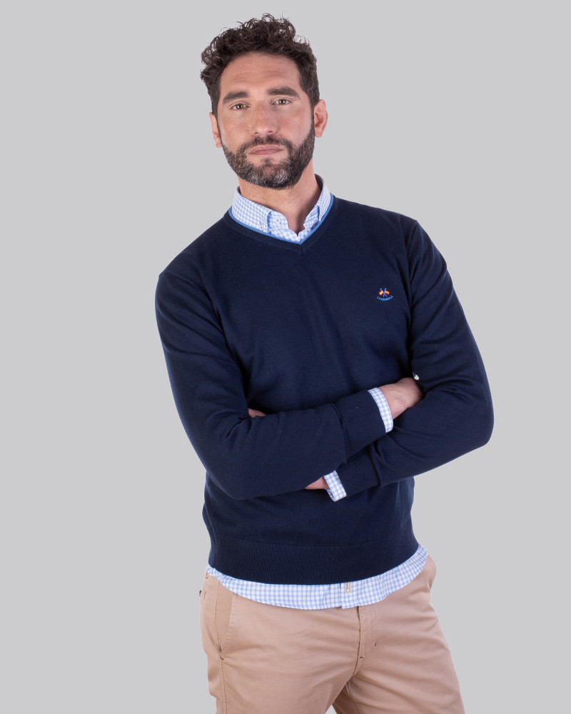 Suéter cuello pico para hombre  | La Española