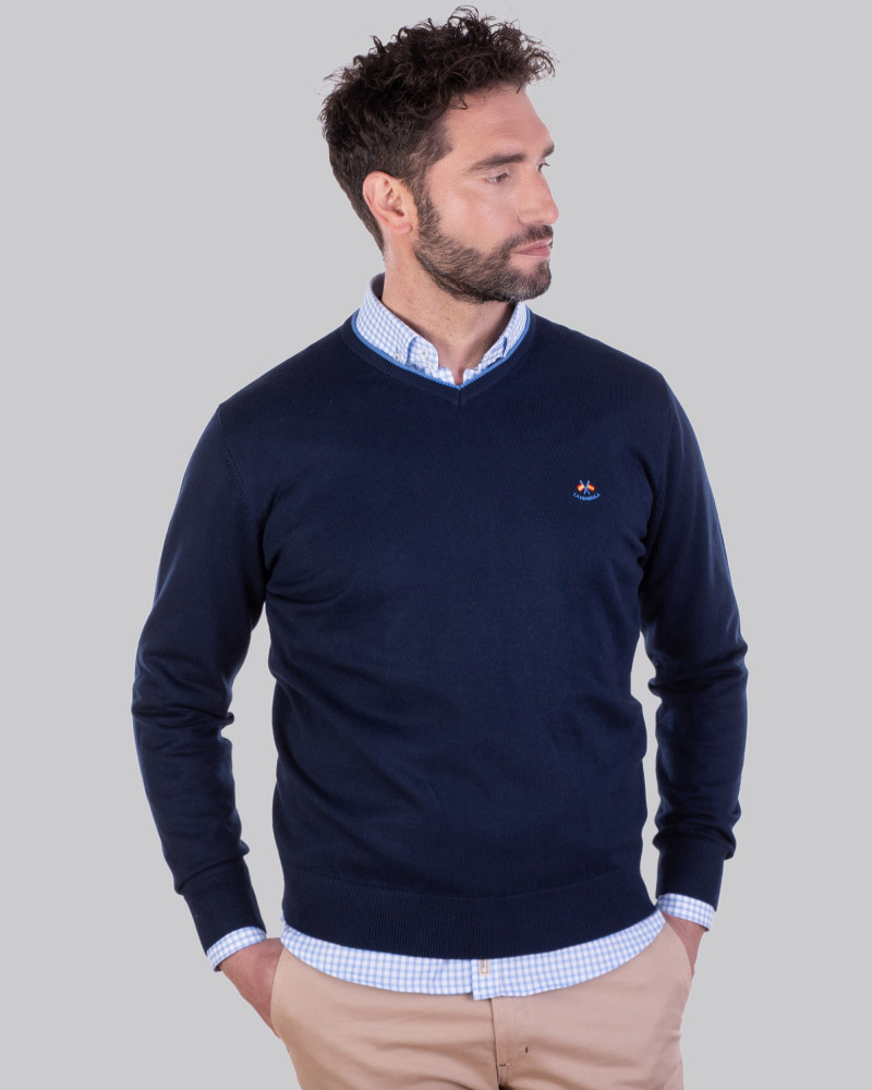 Suéter cuello pico para hombre  | La Española