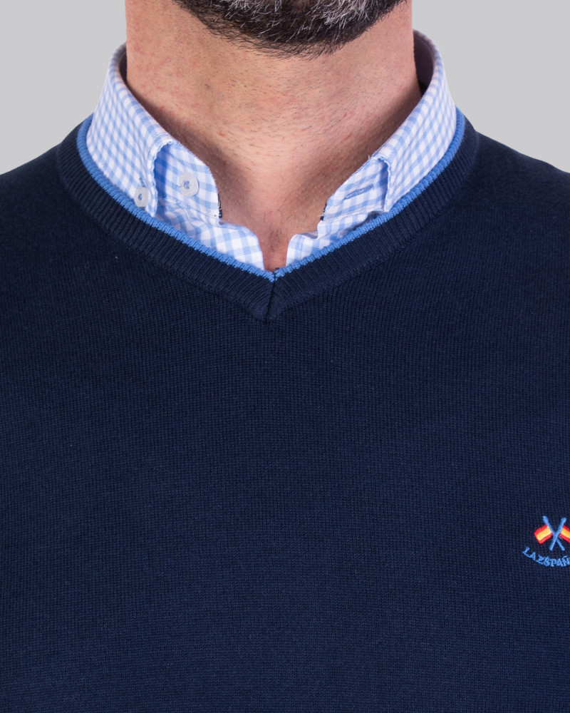 Suéter cuello pico para hombre  | La Española