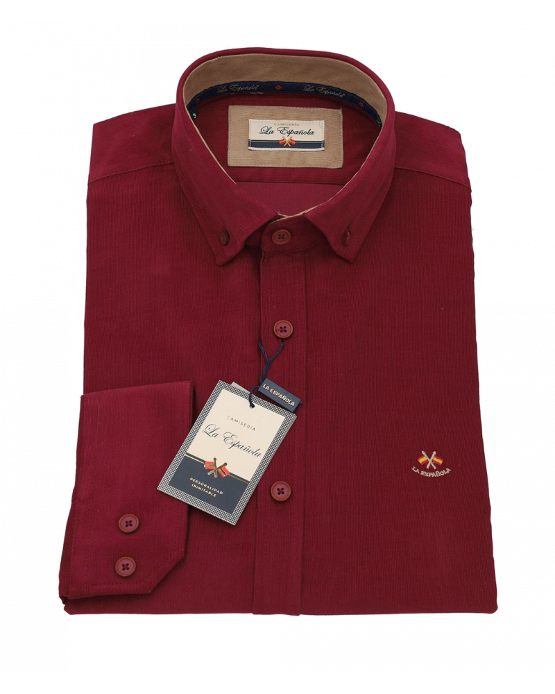 Camisa micropana color granate