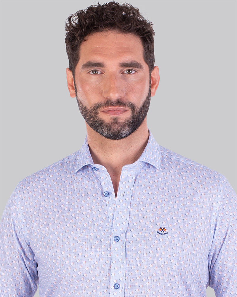 Camisa estampada cuello italiano | La Española