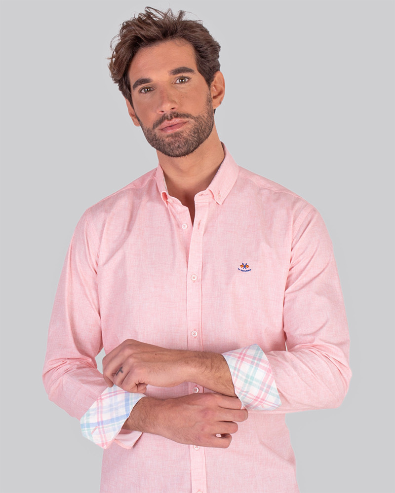 Camisa algodón lisa y cuello botón | La Española