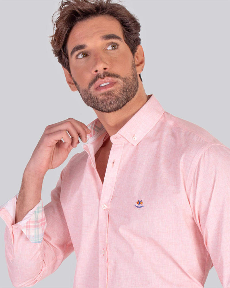 Camisa algodón lisa y cuello botón | La Española