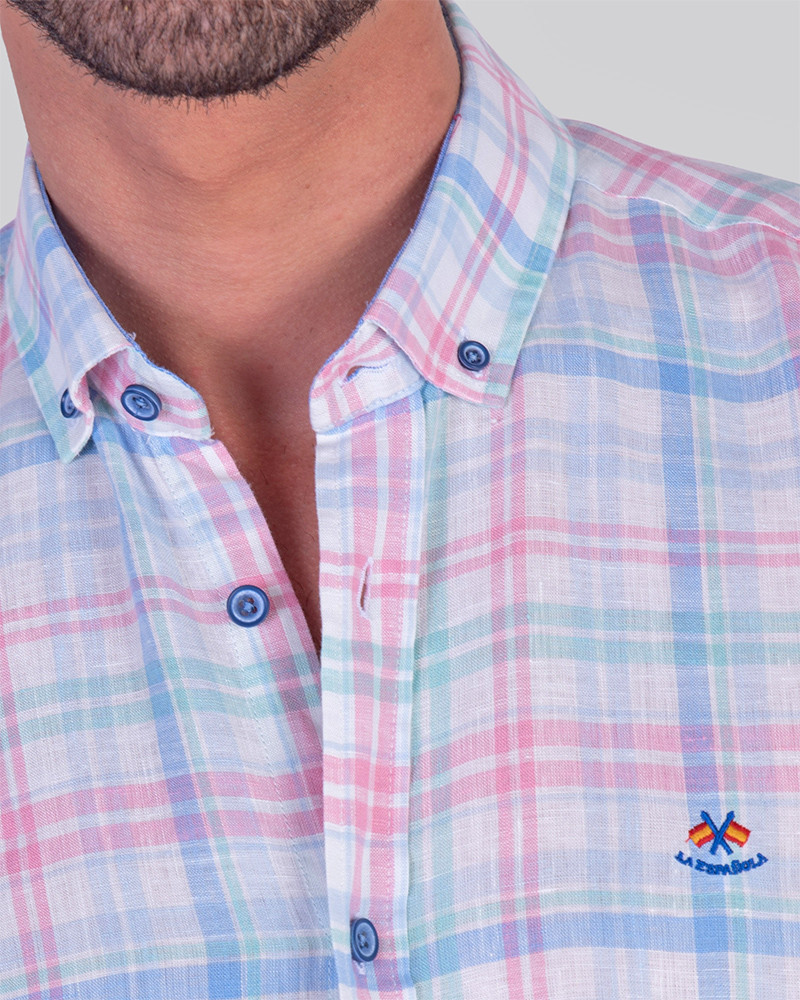 Camisa algodón estampado cuadros para hombre | La Española