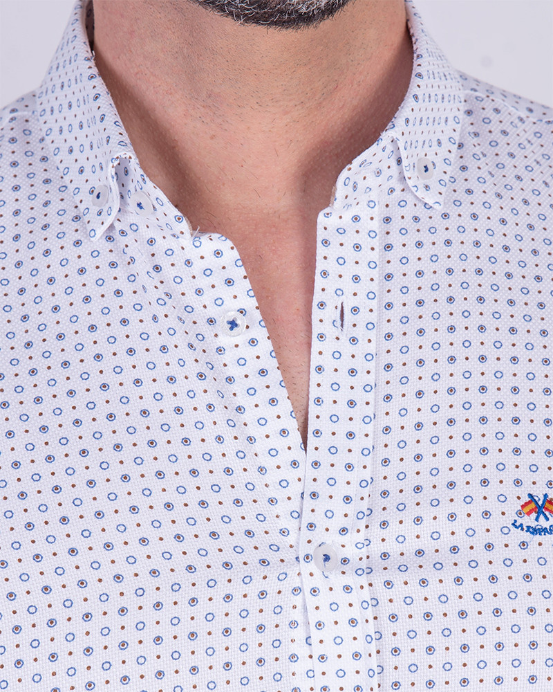 Camisa algodón estampada y logo bordado | La Española