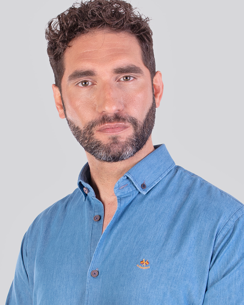 Serie 55824 Camisa vaquera cuello boton