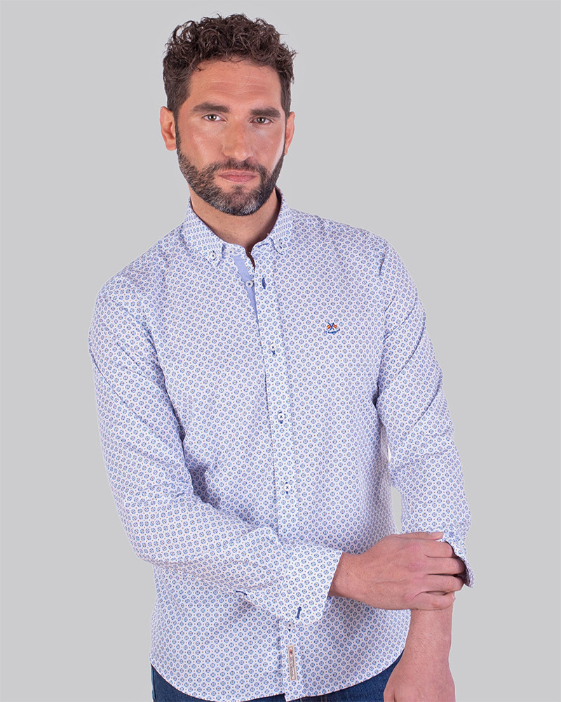 Camisa algodón estampada con logo bordado | La Española