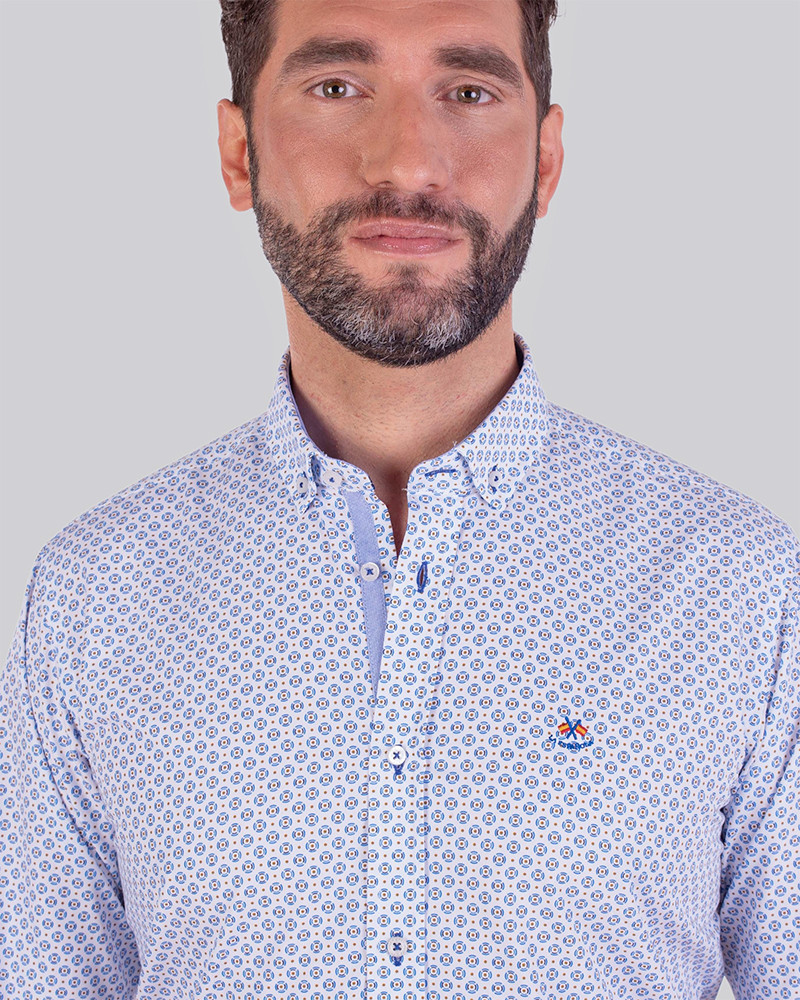 Camisa algodón estampada con logo bordado | La Española