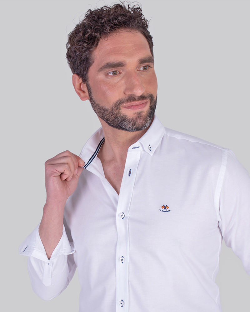 Camisa semientallada tejido oxford | La Española