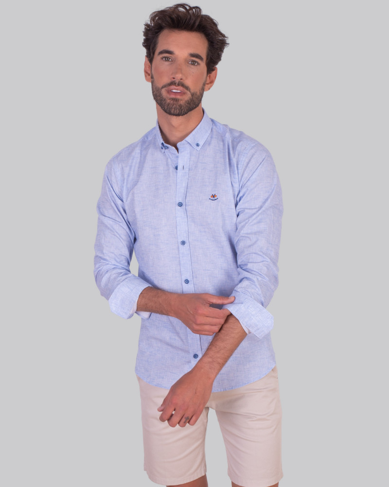 Camisa algodón lisa y cuello botón | La Española