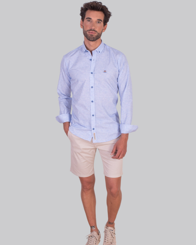 Camisa algodón lisa y cuello botón | La Española