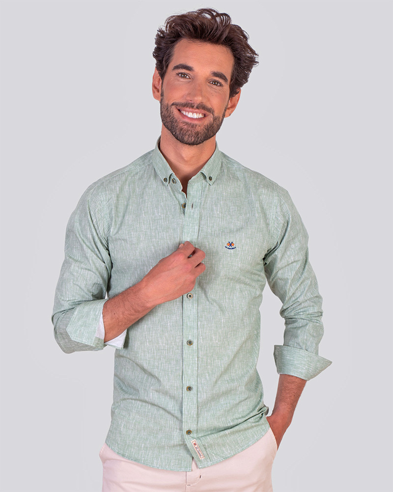Camisa algodón lisa y cuello botón | La Española
