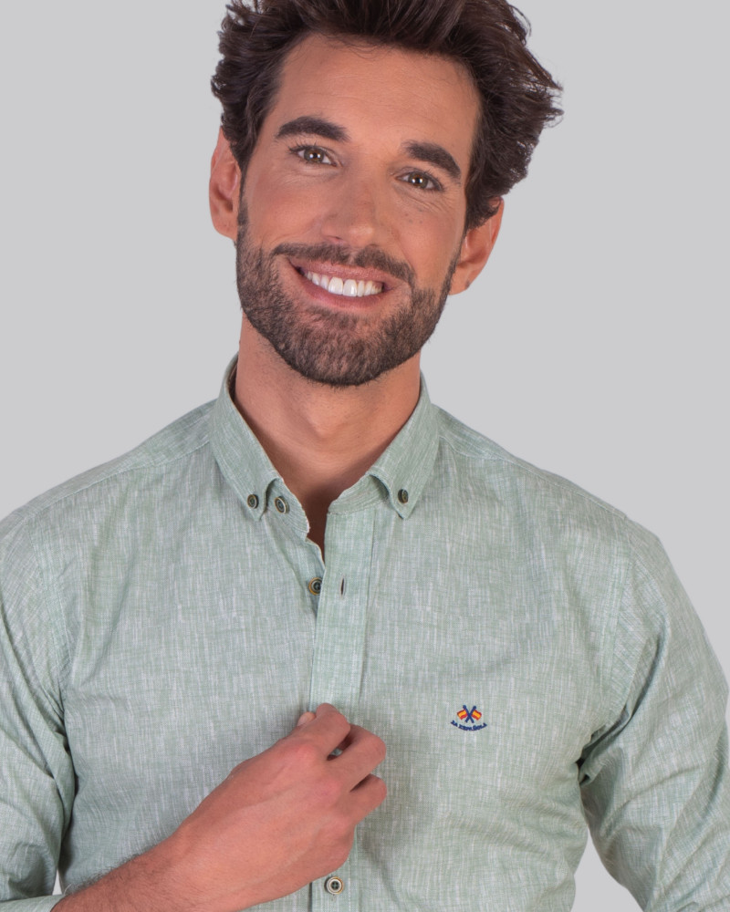 Camisa algodón lisa y cuello botón | La Española