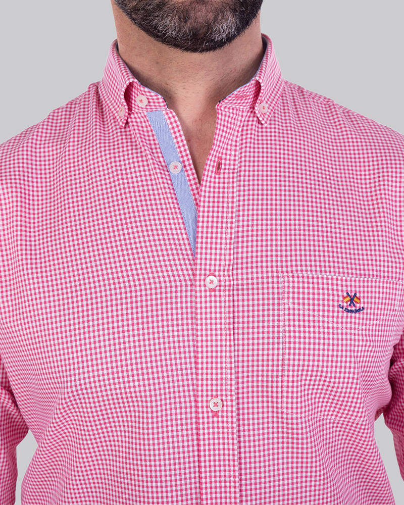 Camisa algodón estampado cuadros hombre | La Española