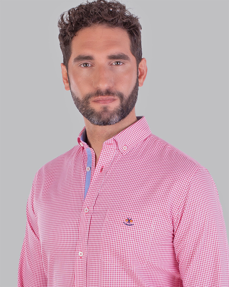 Camisa algodón estampado cuadros hombre | La Española