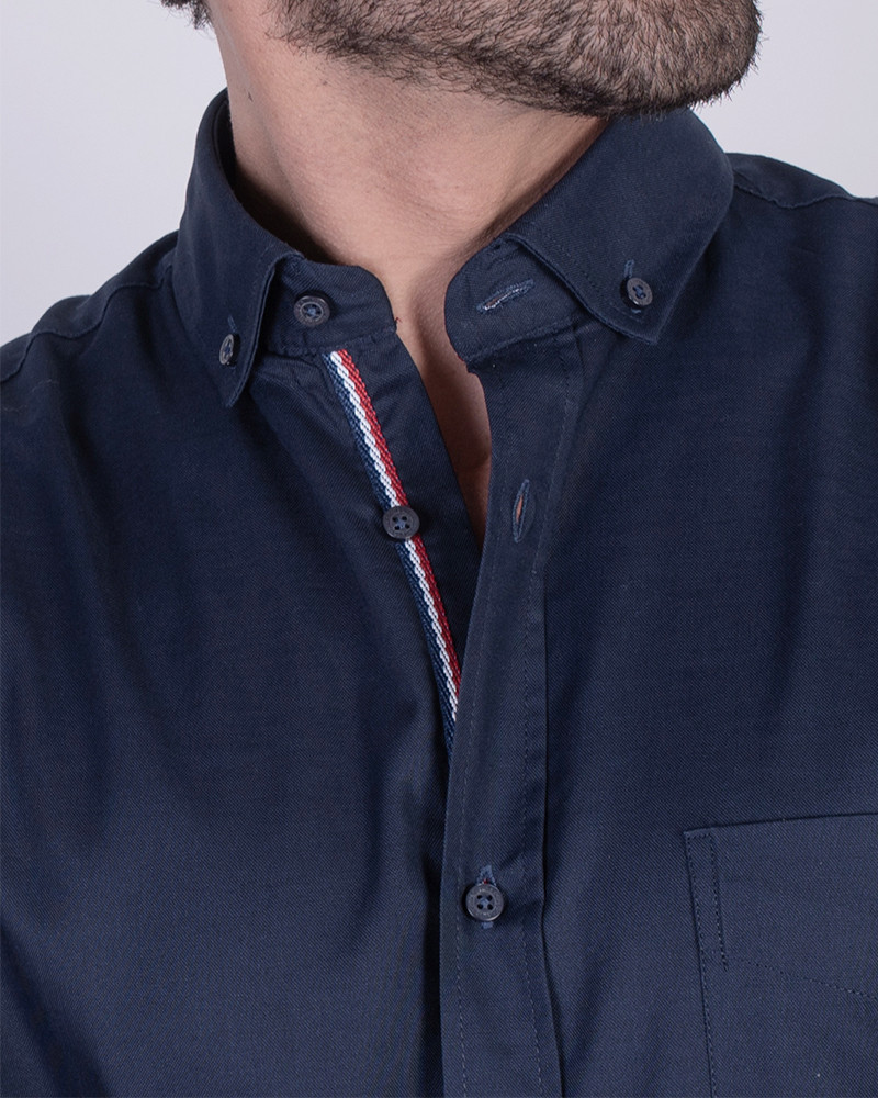 Camisa oxford con bolsillo y logo bordado hombre | La Española