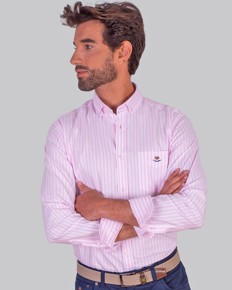 Camisa regular tejido Oxford con bolsillo | Camisería La Española