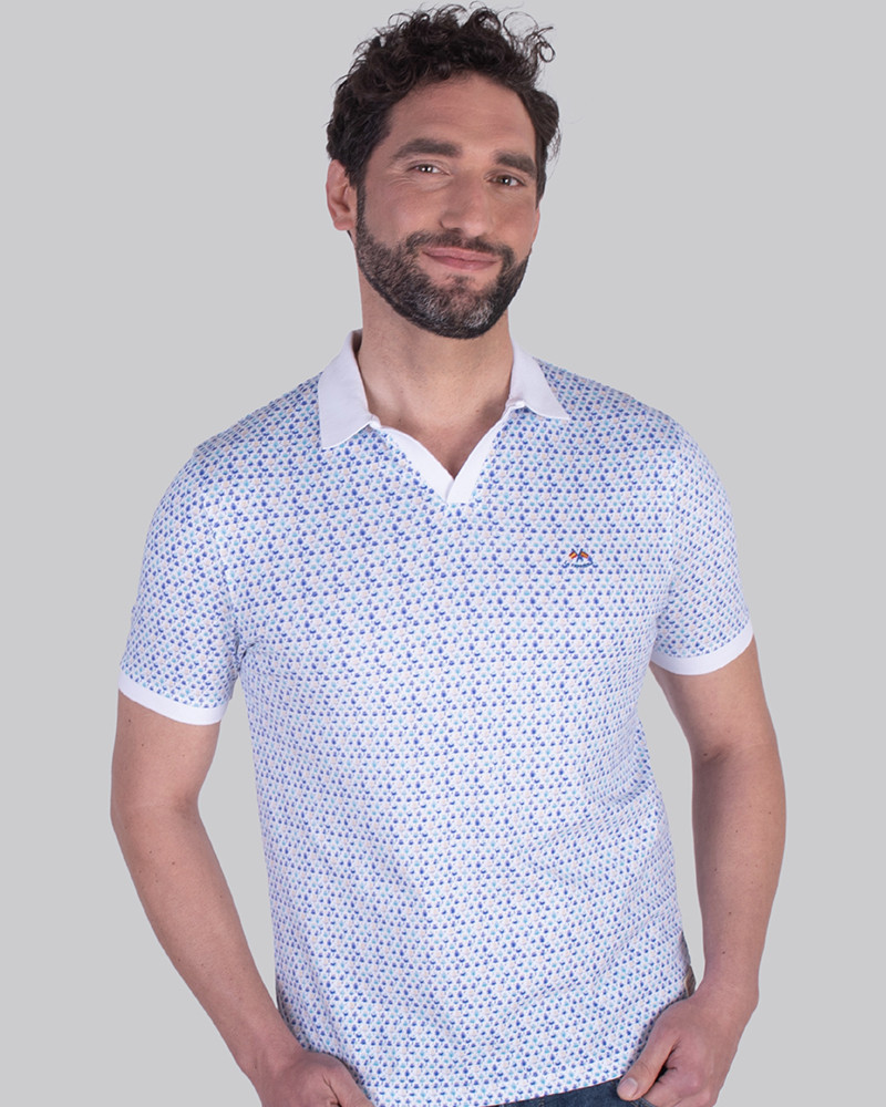 Polo manga corta estampado cuello en V | La Española