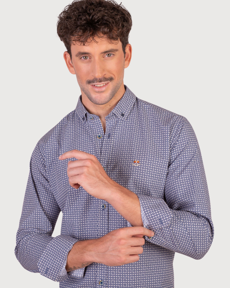 Camisa tejido oxford con bolsillo y logo bordado | La Española