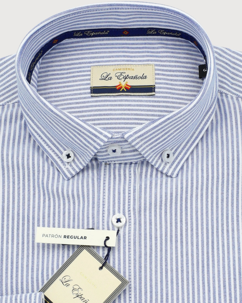 Camisa tejido oxford con bolsillo y logo bordado | La Española