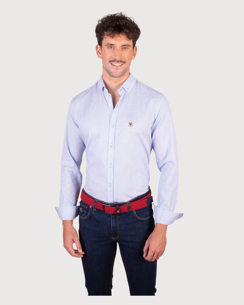 Camisa tejido oxford con bolsillo y logo bordado | La Española