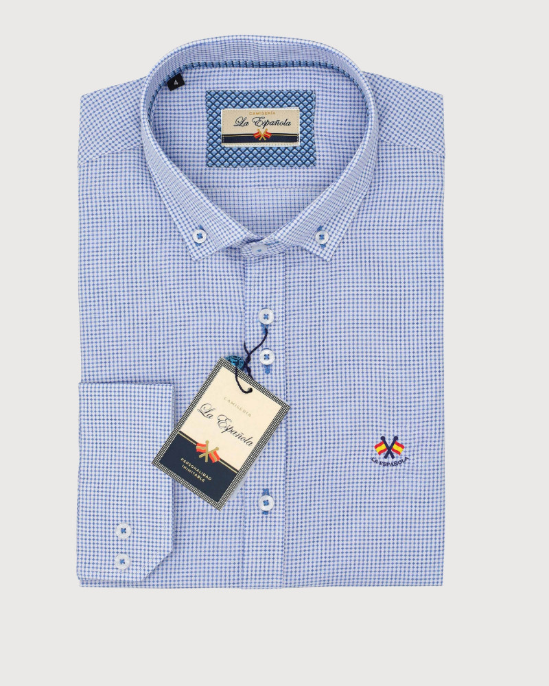 Camisa tejido oxford con bolsillo y logo bordado | La Española