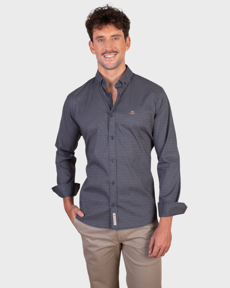 Camisa tejido oxford con bolsillo y logo bordado | La Española