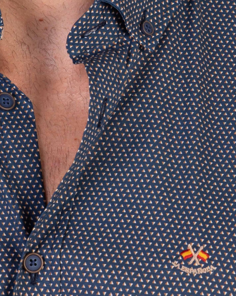 Camisa tejido oxford con bolsillo y logo bordado | La Española